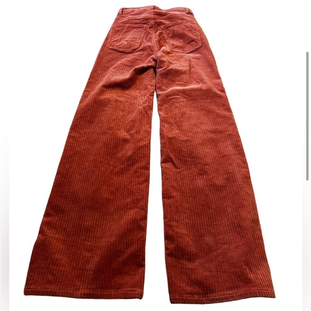 Weekday Ace Coral Corduroy Wide Leg Trouser Pants - Picture 7 of 9